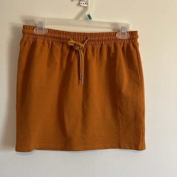 NWT Minimalist Terry Skirt Boutique Mini XS Venus French Camel Yellow Casual - Picture 3 of 12